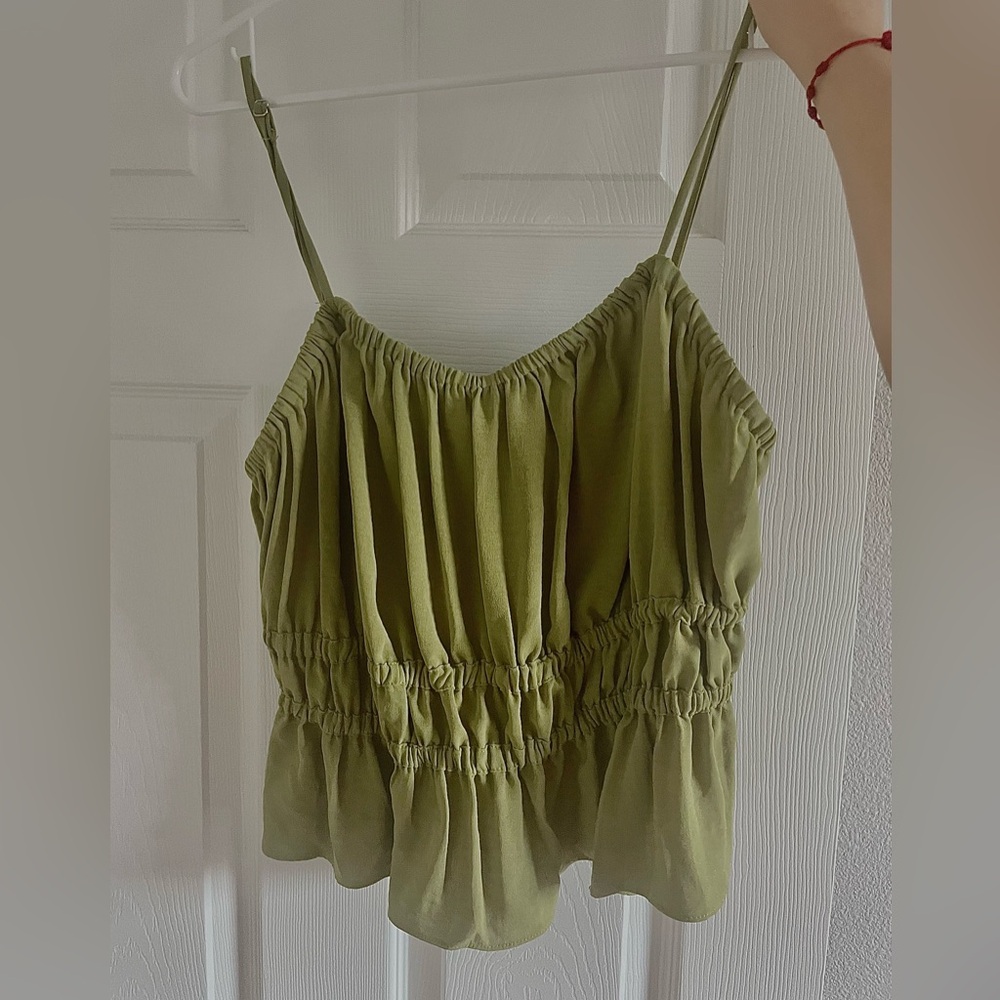 Chelsea and Violet Green Spaghetti Top